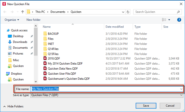 How Do I Create A New Quicken Data File Quicken